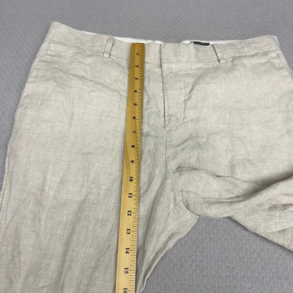 H&M Linen Pants Mens 36x27 White Slim Fit Breathable Preppy Summer Coastal